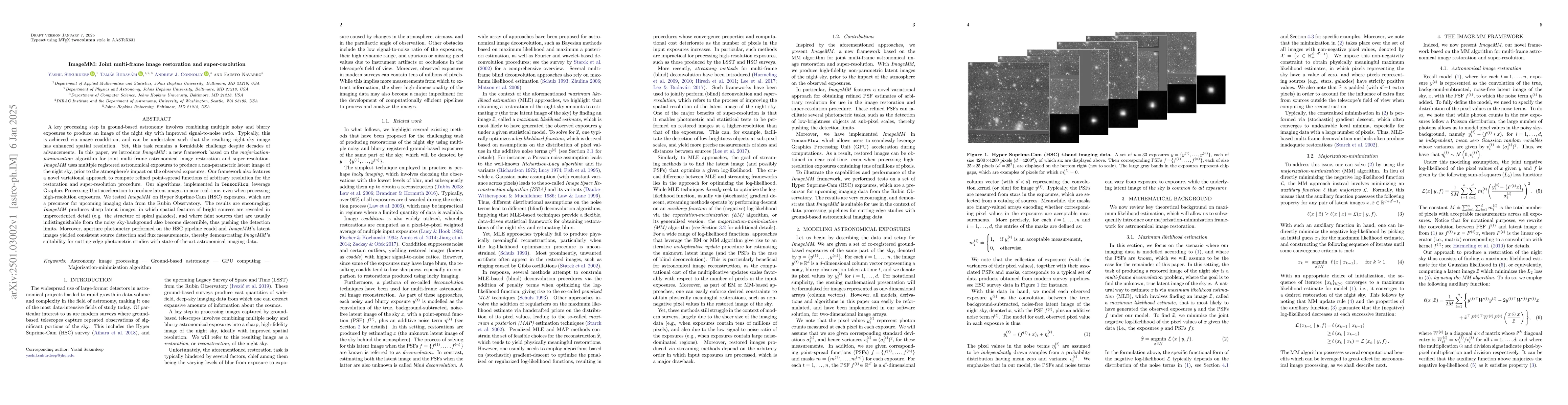 Thumbnail for ImageMM: Joint multi-frame image restoration and super-resolution