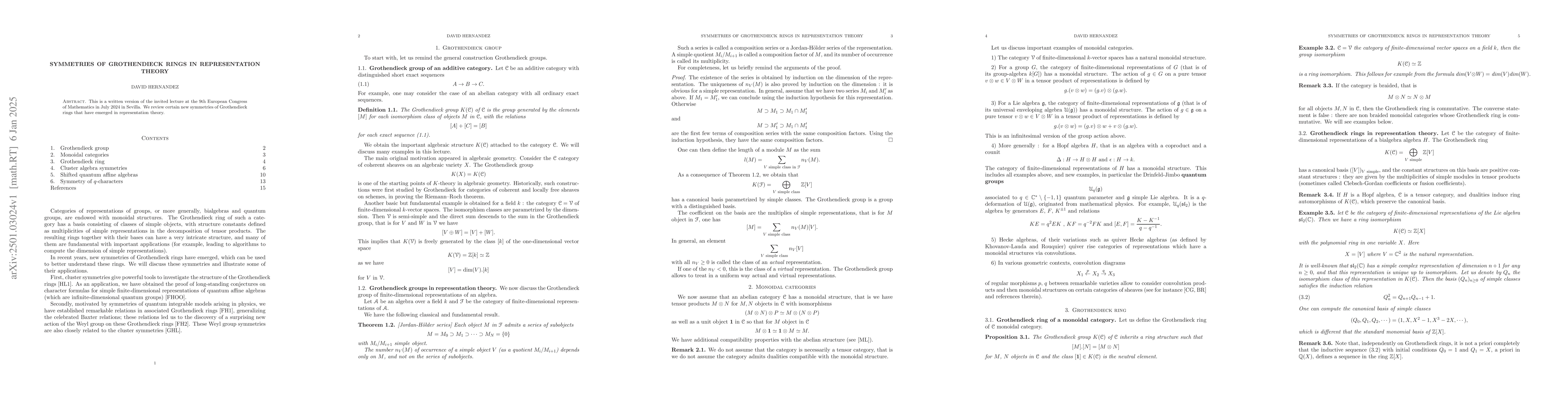 Thumbnail for Symmetries of Grothendieck rings in representation theory