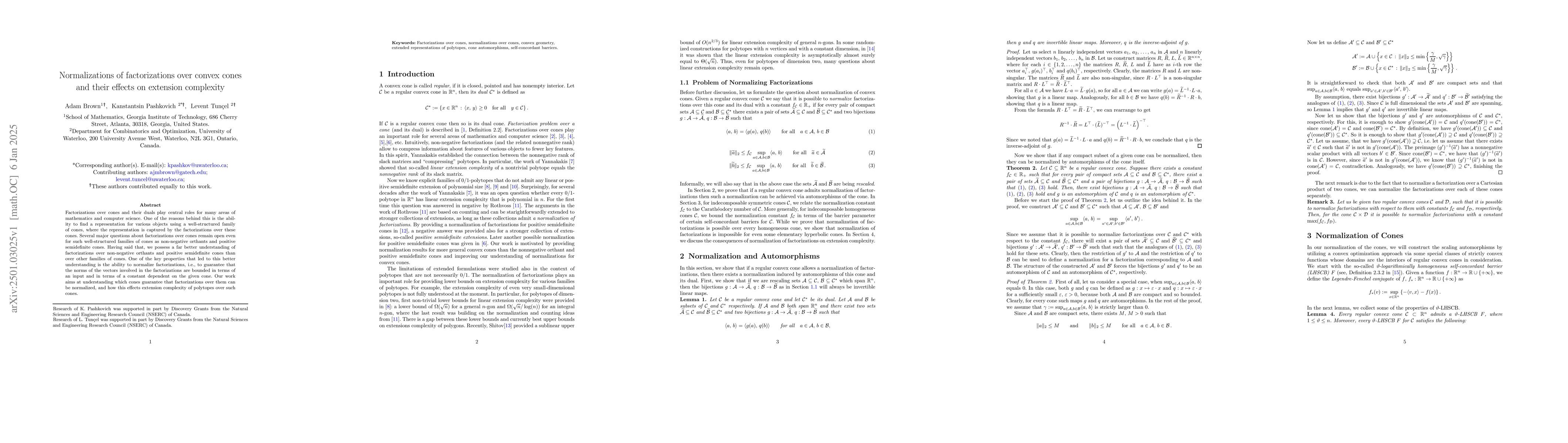 Thumbnail for Normalizations of factorizations over convex cones and their effects on
  extension complexity