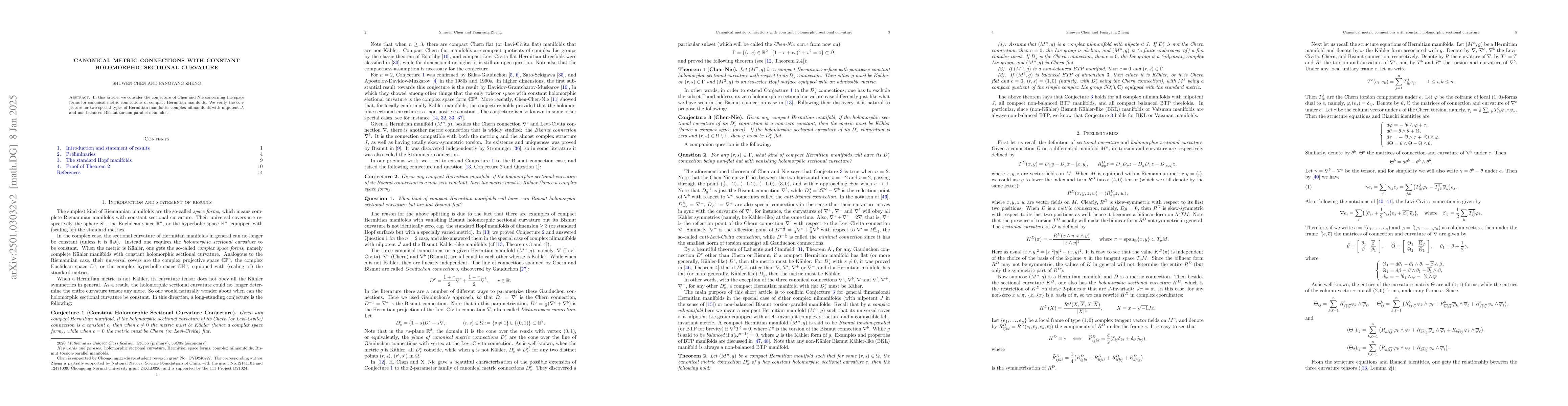 Thumbnail for Canonical metric connections with constant holomorphic sectional
  curvature