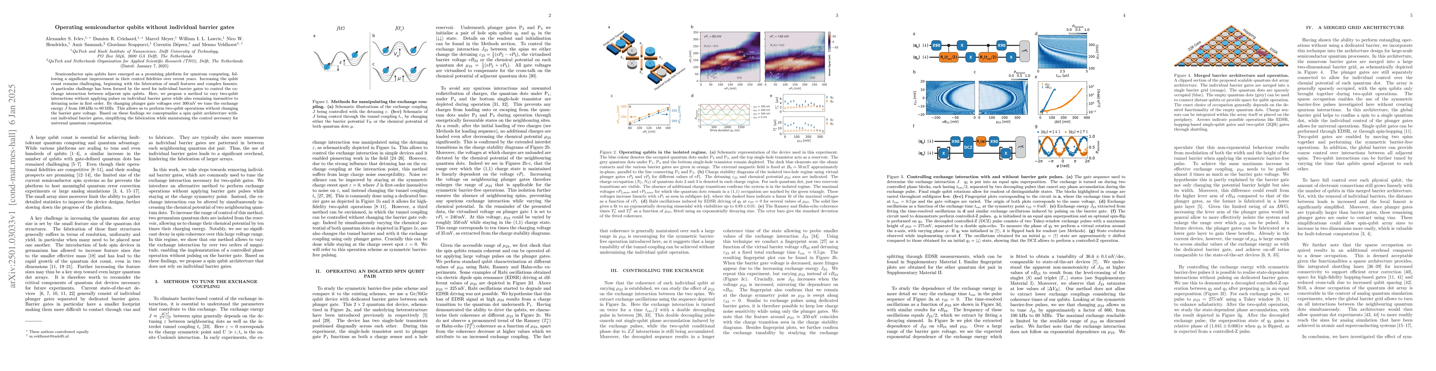 Thumbnail for Operating semiconductor qubits without individual barrier gates
