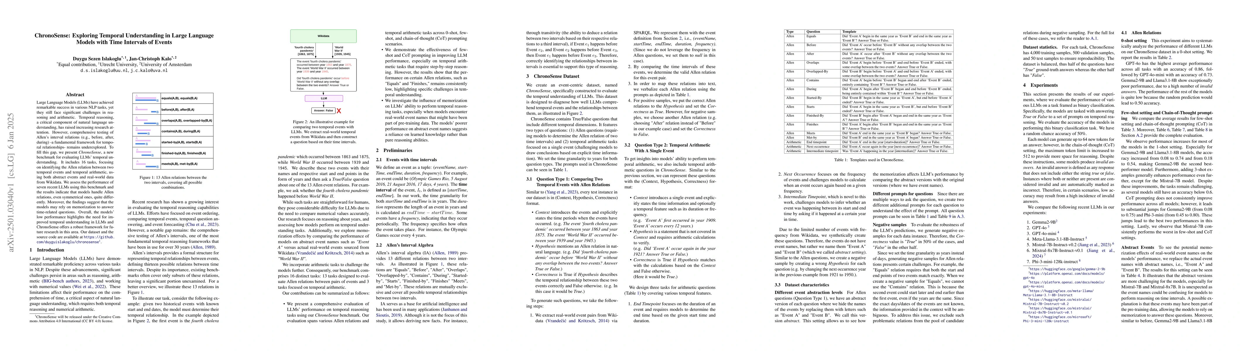 Thumbnail for ChronoSense: Exploring Temporal Understanding in Large Language Models
  with Time Intervals of Events