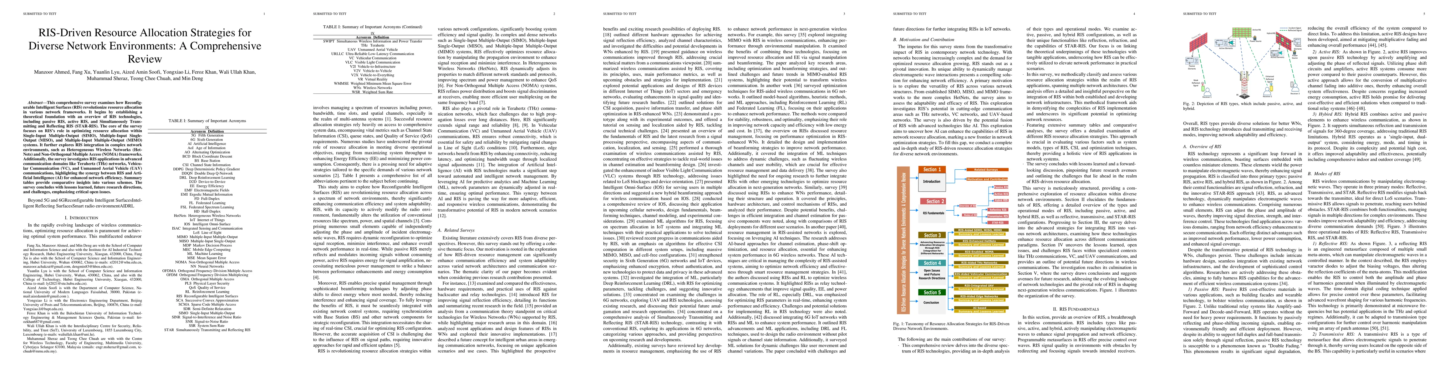 Thumbnail for RIS-Driven Resource Allocation Strategies for Diverse Network
  Environments: A Comprehensive Review