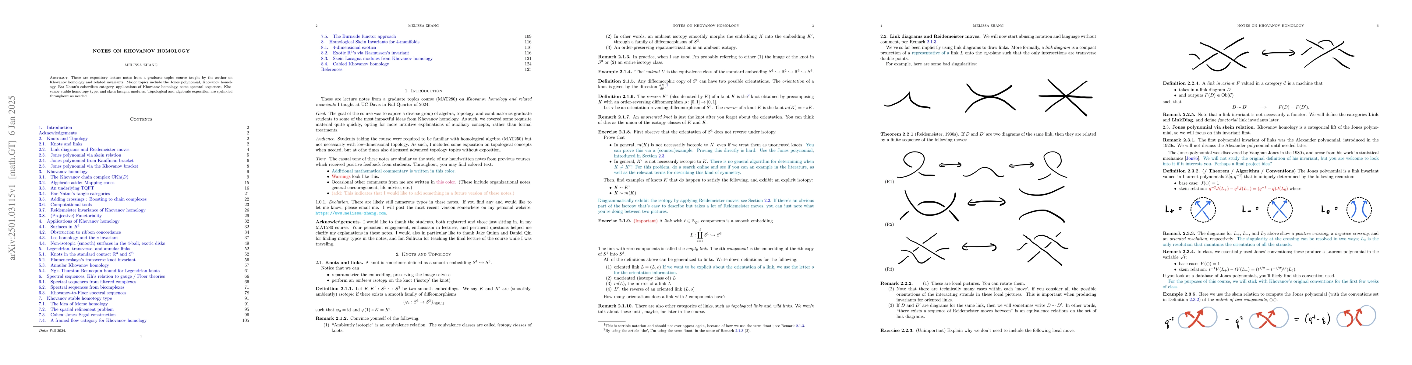 Thumbnail for Notes on Khovanov homology