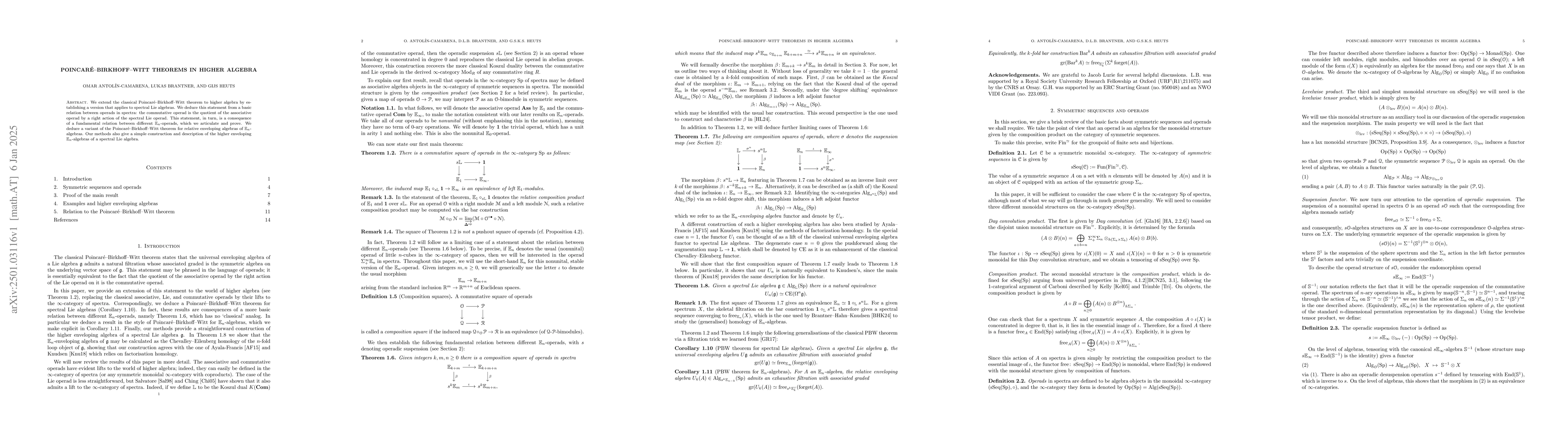 Thumbnail for Poincaré-Birkhoff-Witt Theorems in Higher Algebra