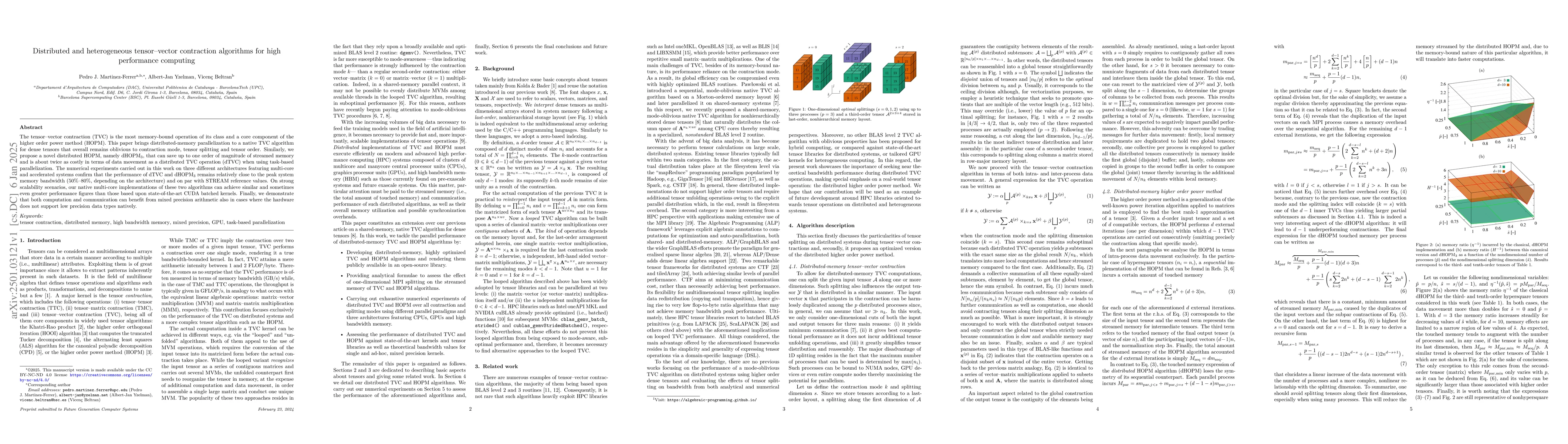 Thumbnail for Distributed and heterogeneous tensor-vector contraction algorithms for
  high performance computing