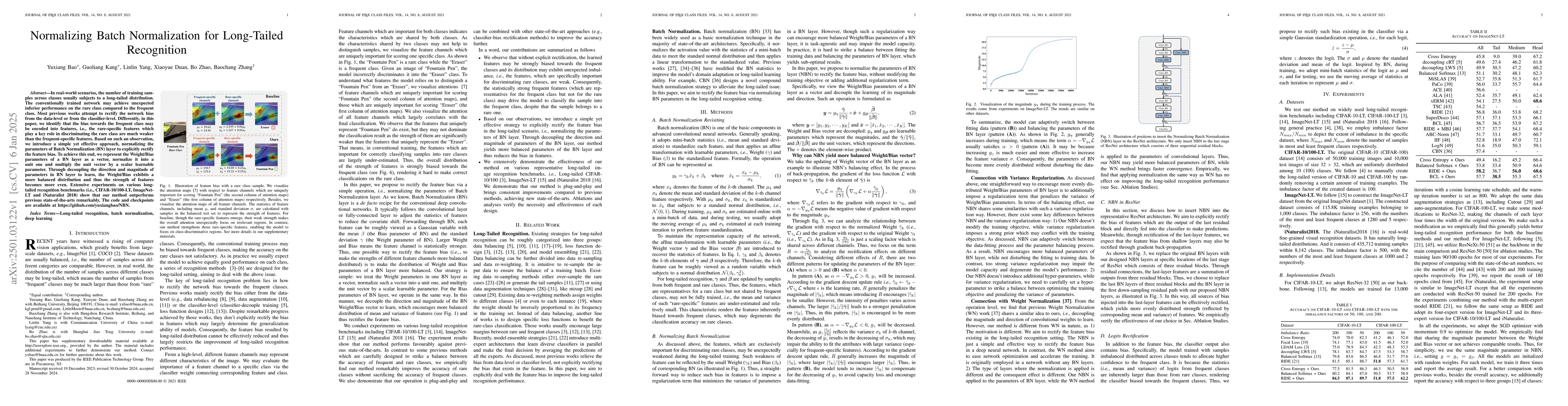 Thumbnail for Normalizing Batch Normalization for Long-Tailed Recognition
