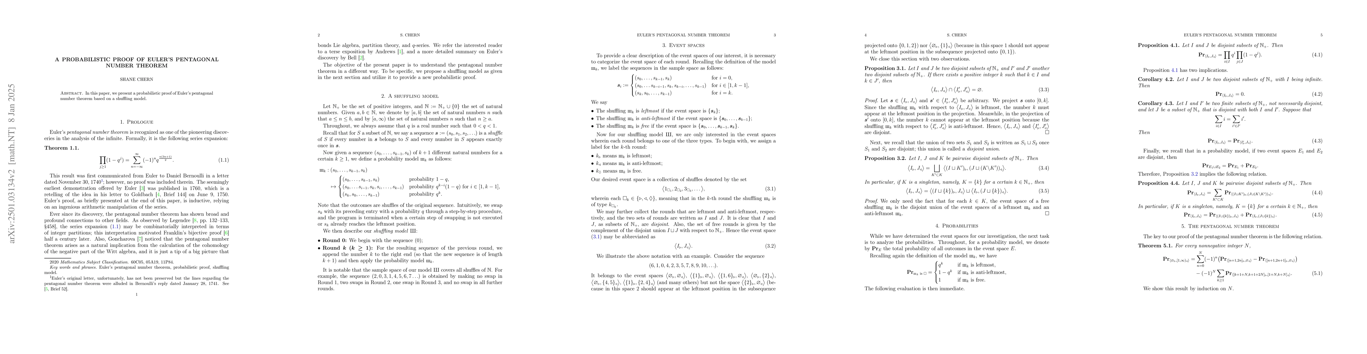 Thumbnail for A probabilistic proof of Euler's pentagonal number theorem
