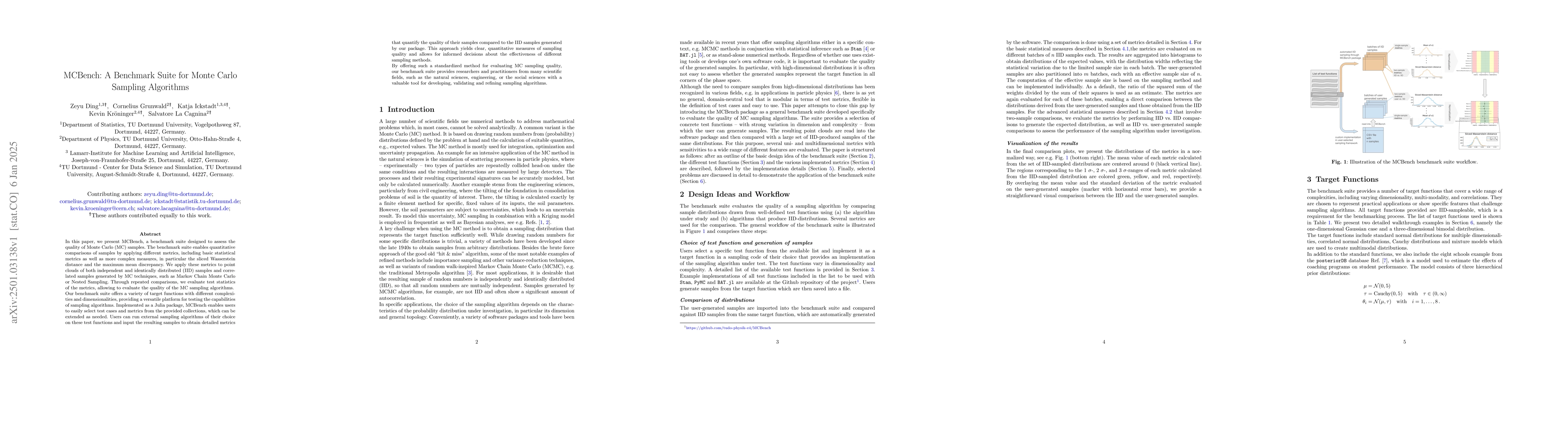 Thumbnail for MCBench: A Benchmark Suite for Monte Carlo Sampling Algorithms