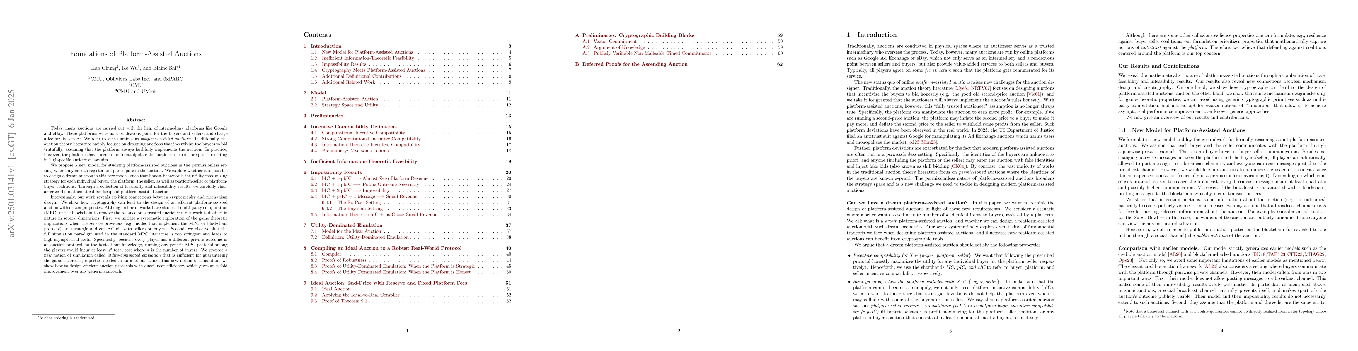 Thumbnail for Foundations of Platform-Assisted Auctions