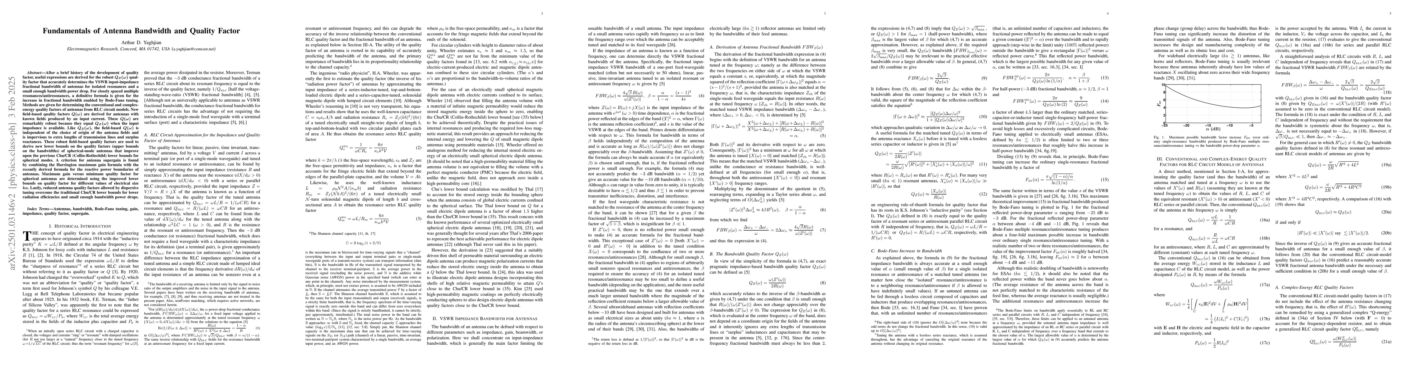 Thumbnail for Fundamentals of Antenna Bandwidth and Quality Factor