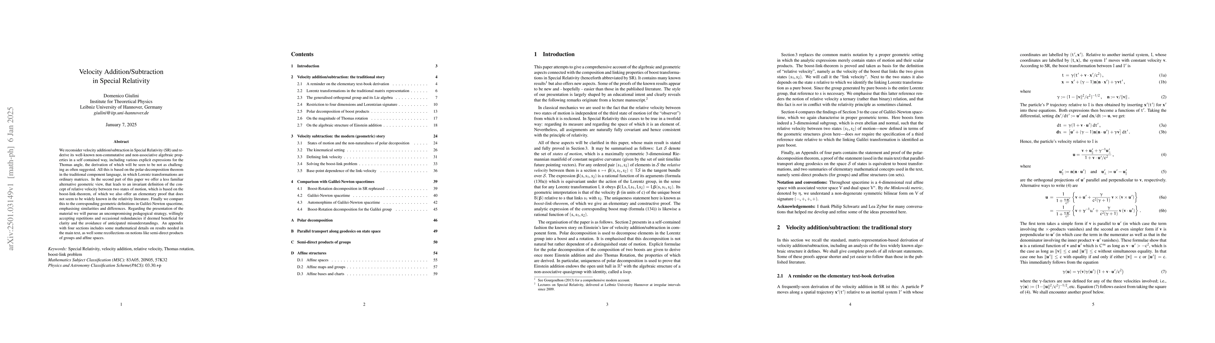 Thumbnail for Velocity Addition/Subtraction in Special Relativity