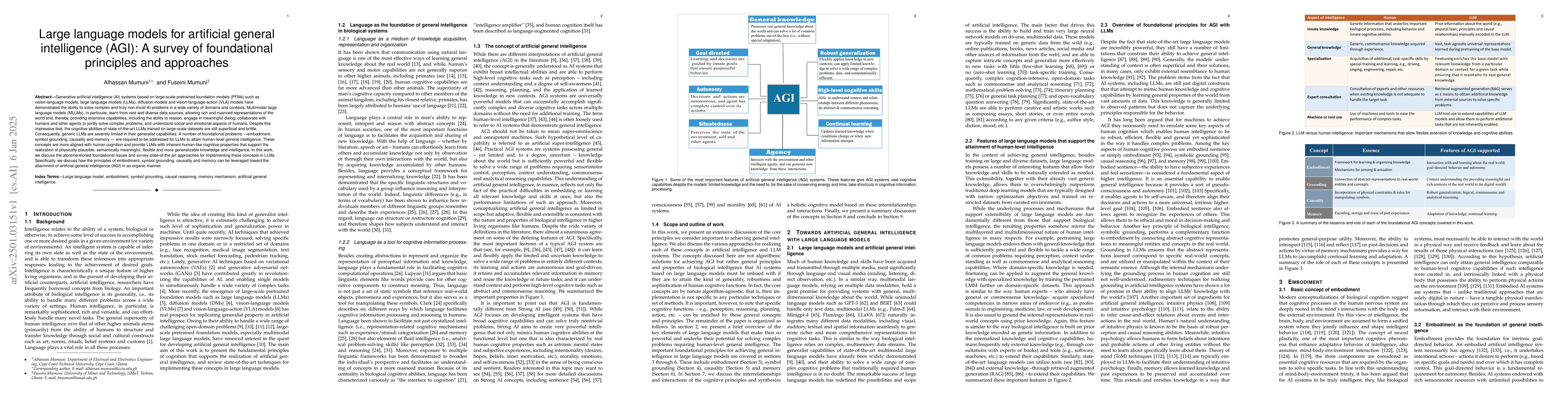 Thumbnail for Large language models for artificial general intelligence (AGI): A
  survey of foundational principles and approaches