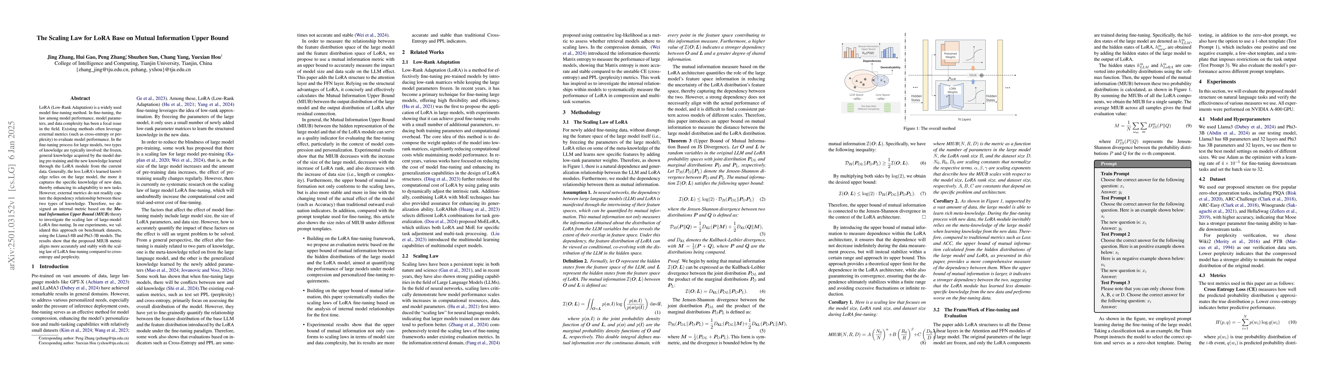 Thumbnail for The Scaling Law for LoRA Base on Mutual Information Upper Bound