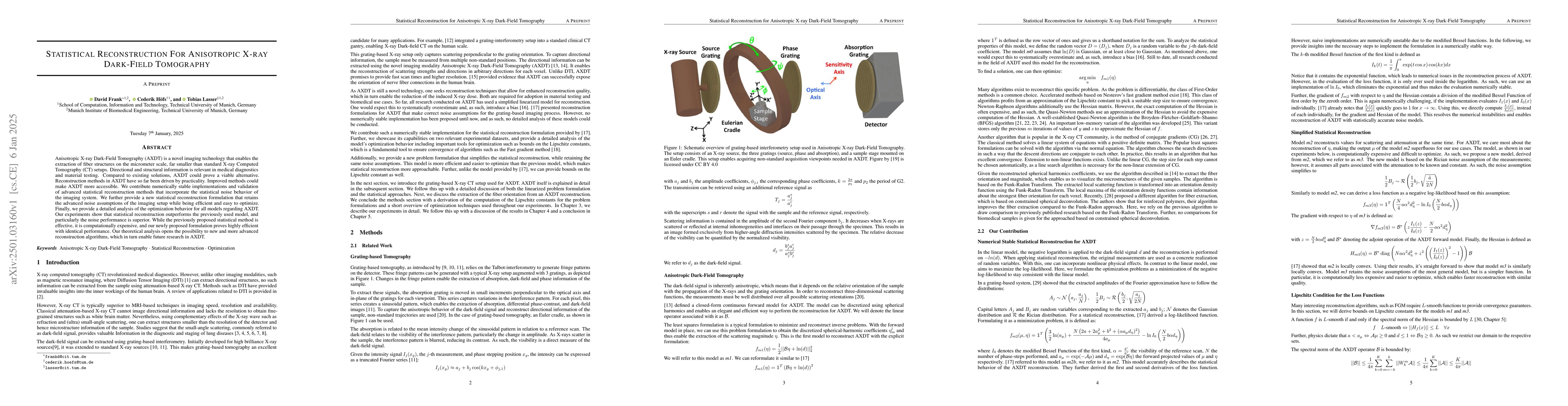Thumbnail for Statistical Reconstruction For Anisotropic X-ray Dark-Field Tomography