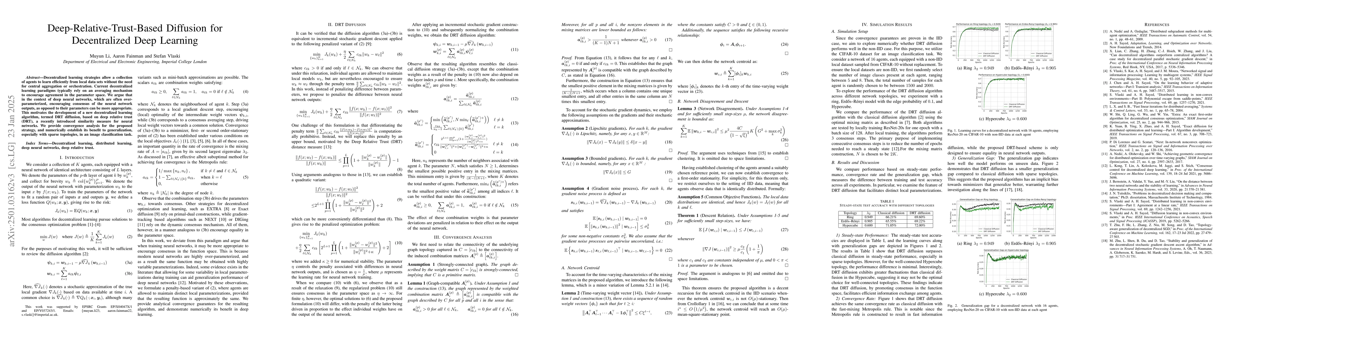 Thumbnail for Deep-Relative-Trust-Based Diffusion for Decentralized Deep Learning