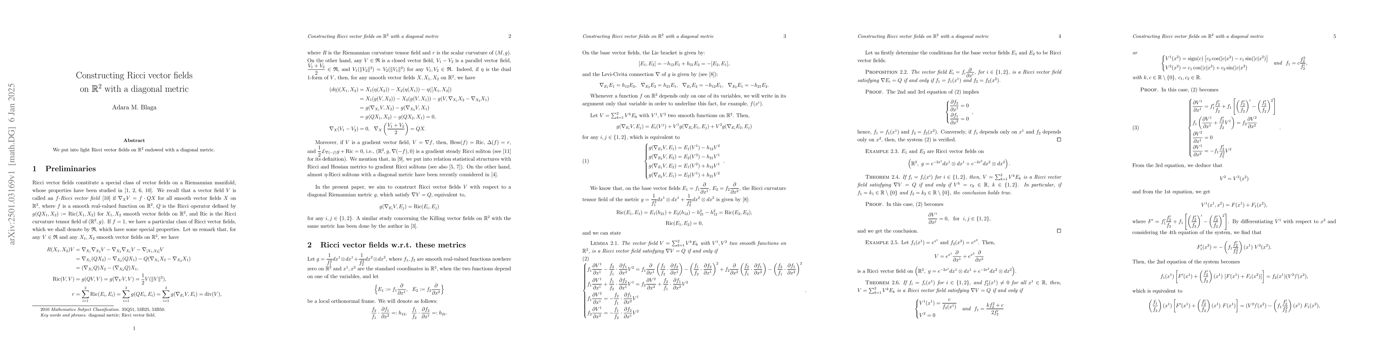Thumbnail for Constructing Ricci vector fields on $\mathbb R^2$ with a diagonal metric