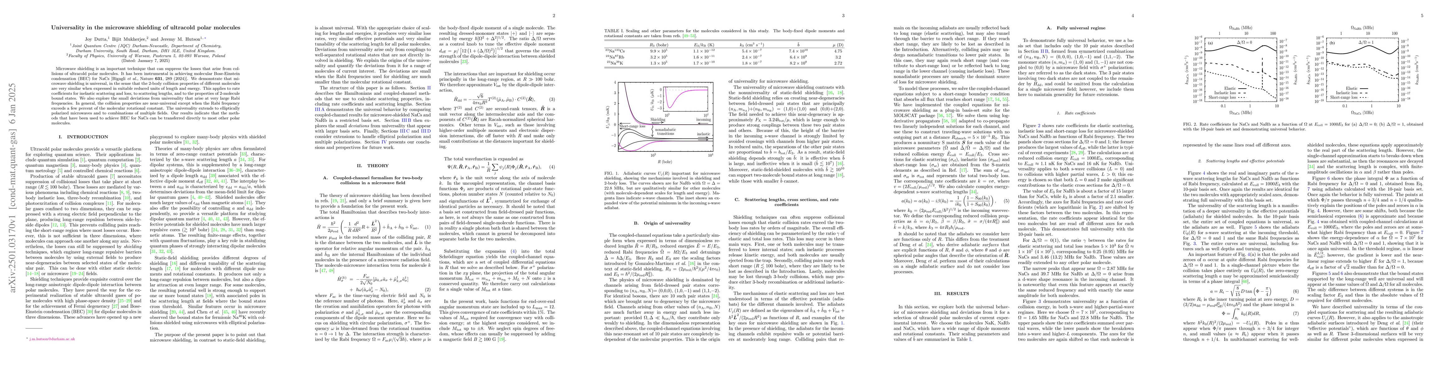 Thumbnail for Universality in the microwave shielding of ultracold polar molecules