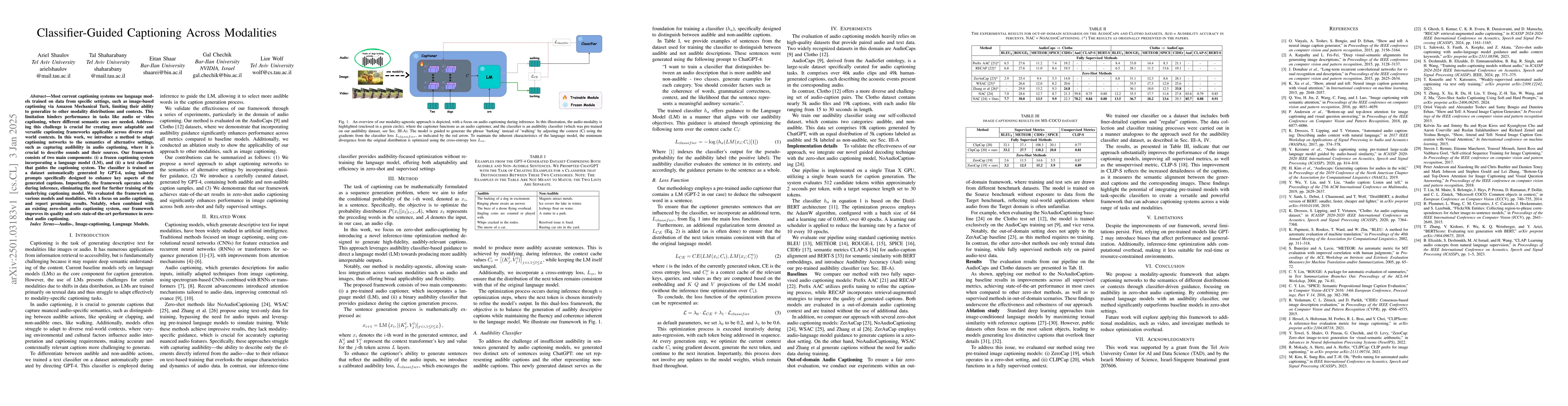 Thumbnail for Classifier-Guided Captioning Across Modalities