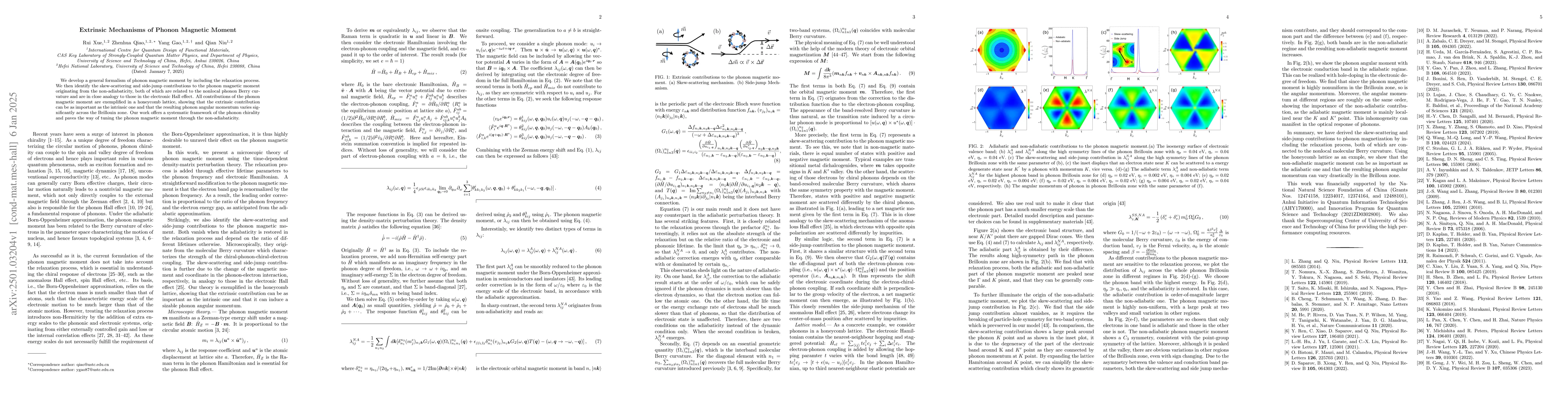 Thumbnail for Extrinsic Mechanisms of Phonon Magnetic Moment