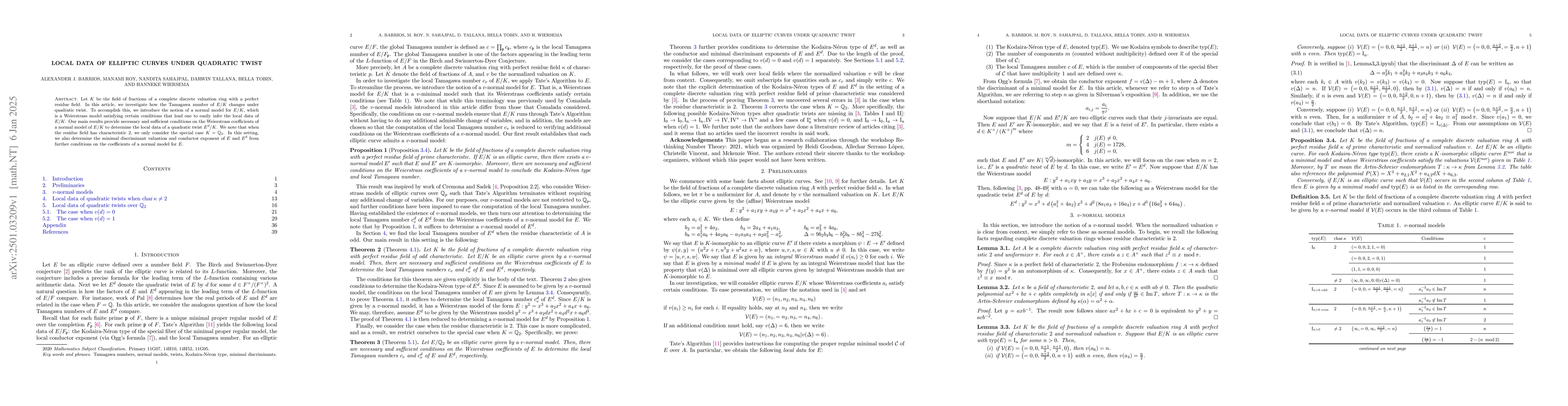 Thumbnail for Local data of elliptic curves under quadratic twist