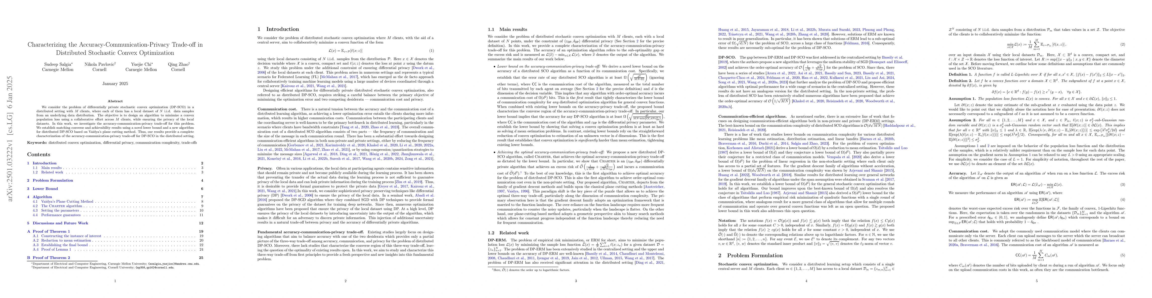 Thumbnail for Characterizing the Accuracy-Communication-Privacy Trade-off in
  Distributed Stochastic Convex Optimization