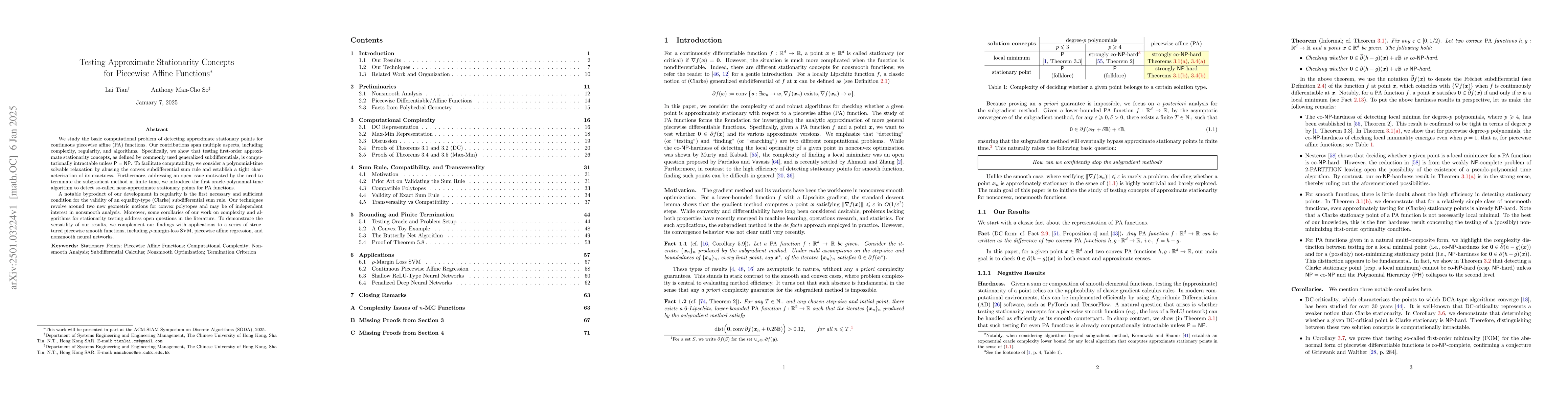 Thumbnail for Testing Approximate Stationarity Concepts for Piecewise Affine Functions
