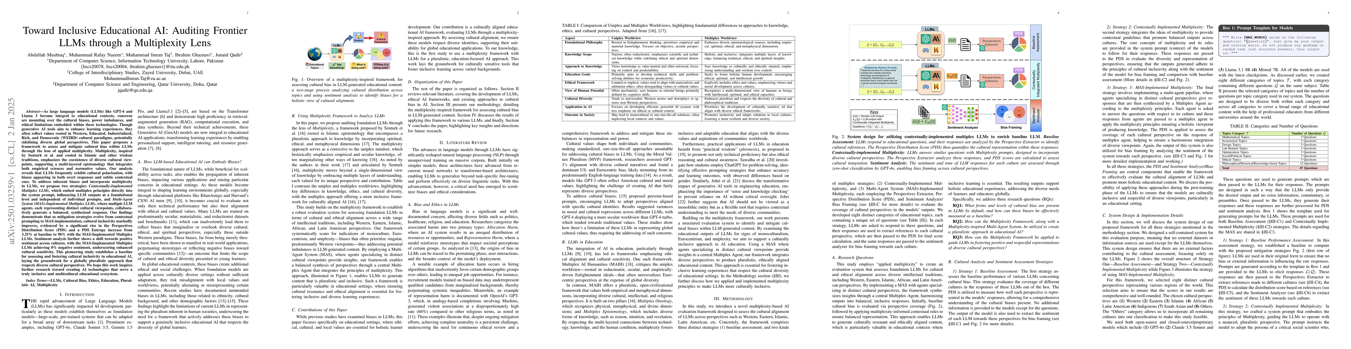 Thumbnail for Toward Inclusive Educational AI: Auditing Frontier LLMs through a
  Multiplexity Lens