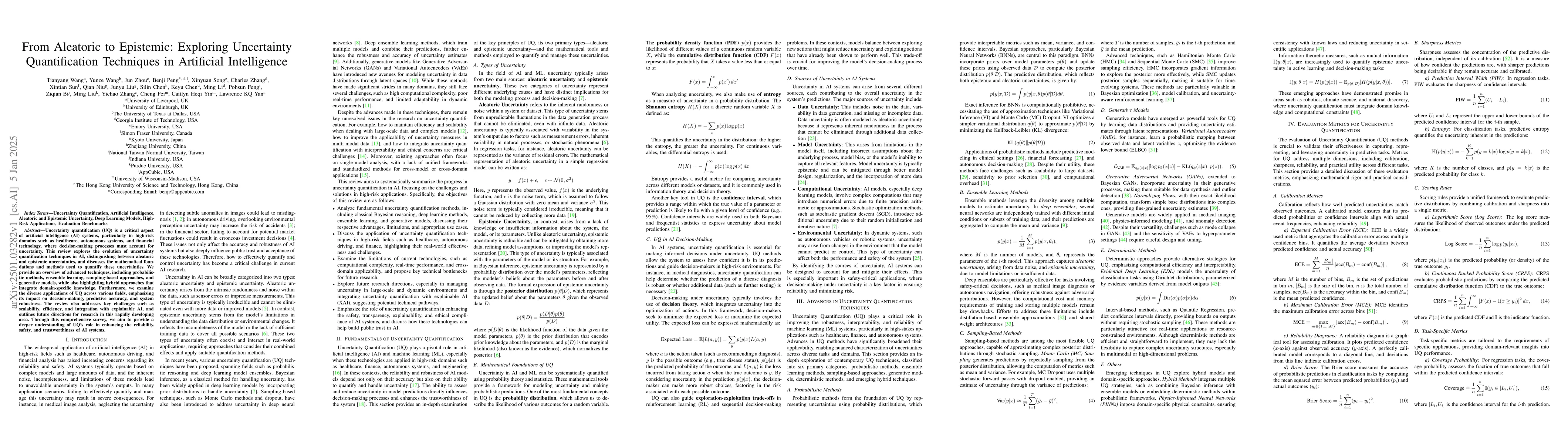 Thumbnail for From Aleatoric to Epistemic: Exploring Uncertainty Quantification
  Techniques in Artificial Intelligence