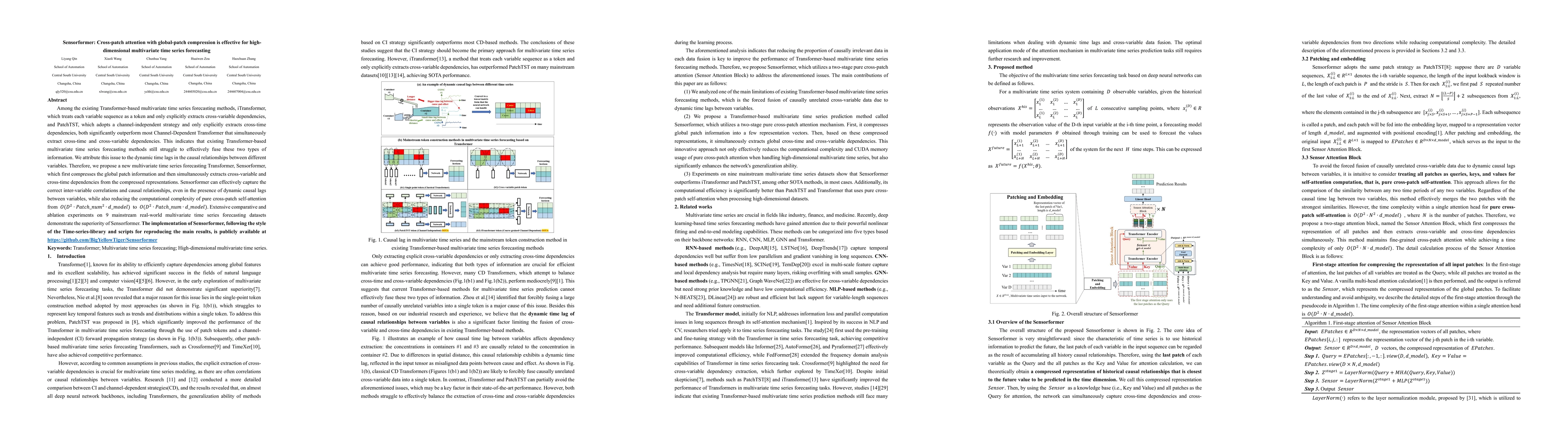 Thumbnail for Sensorformer: Cross-patch attention with global-patch compression is
  effective for high-dimensional multivariate time series forecasting