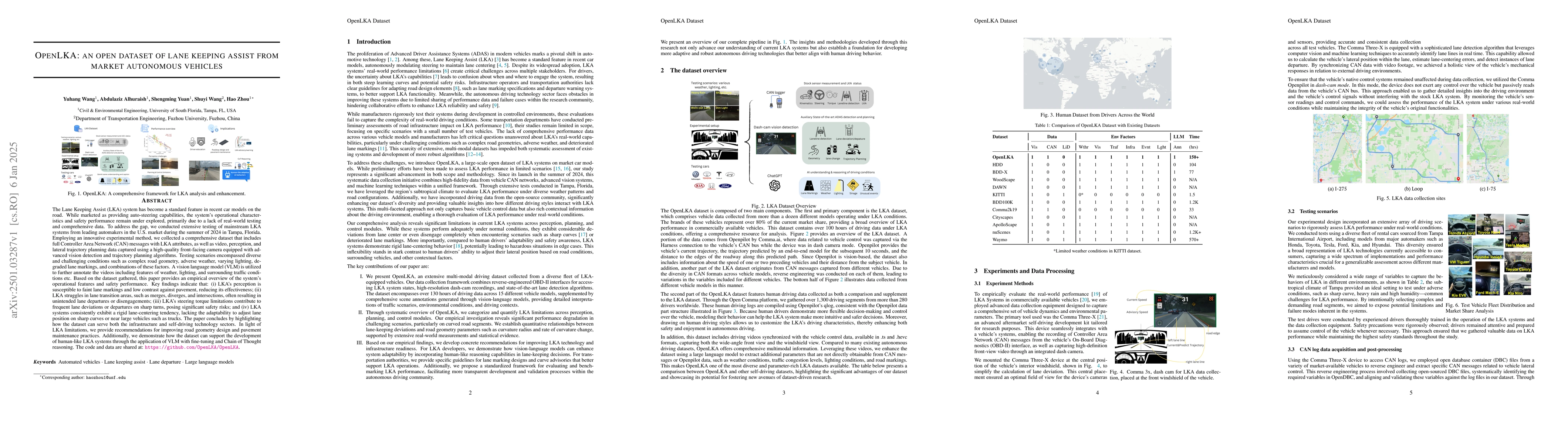 Thumbnail for OpenLKA: an open dataset of lane keeping assist from market autonomous
  vehicles
