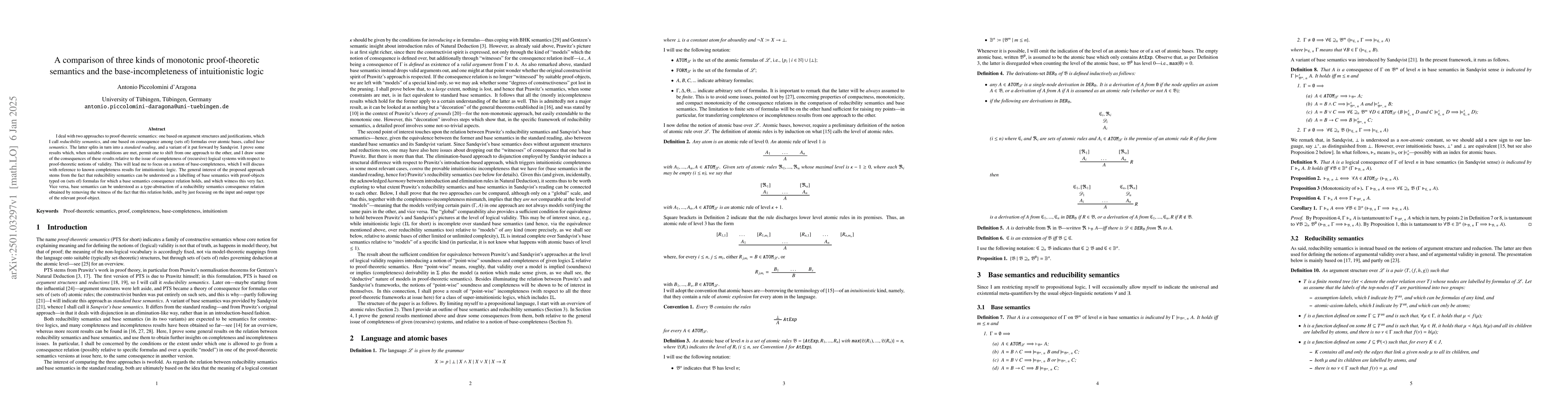 Thumbnail for A comparison of three kinds of monotonic proof-theoretic semantics and
  the base-incompleteness of intuitionistic logic