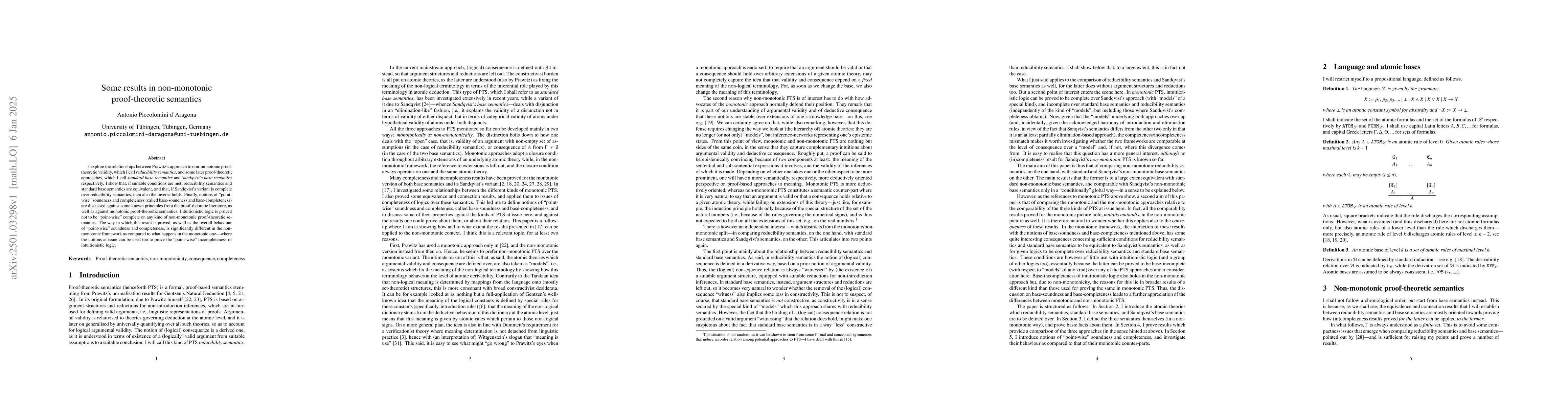 Thumbnail for Some results in non-monotonic proof-theoretic semantics