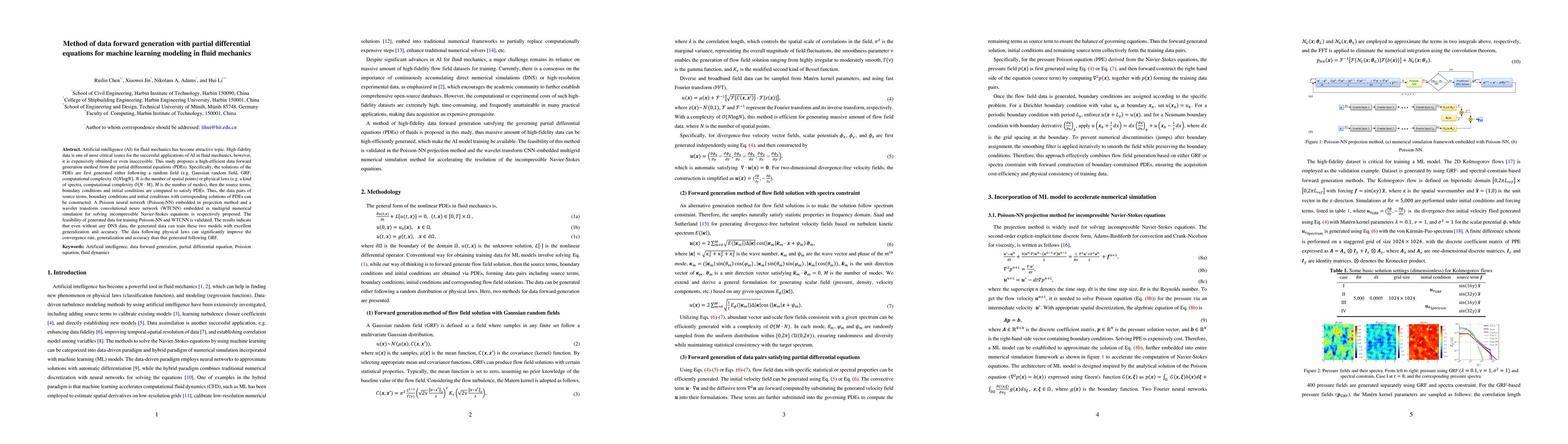 Thumbnail for Method of data forward generation with partial differential equations
  for machine learning modeling in fluid mechanics