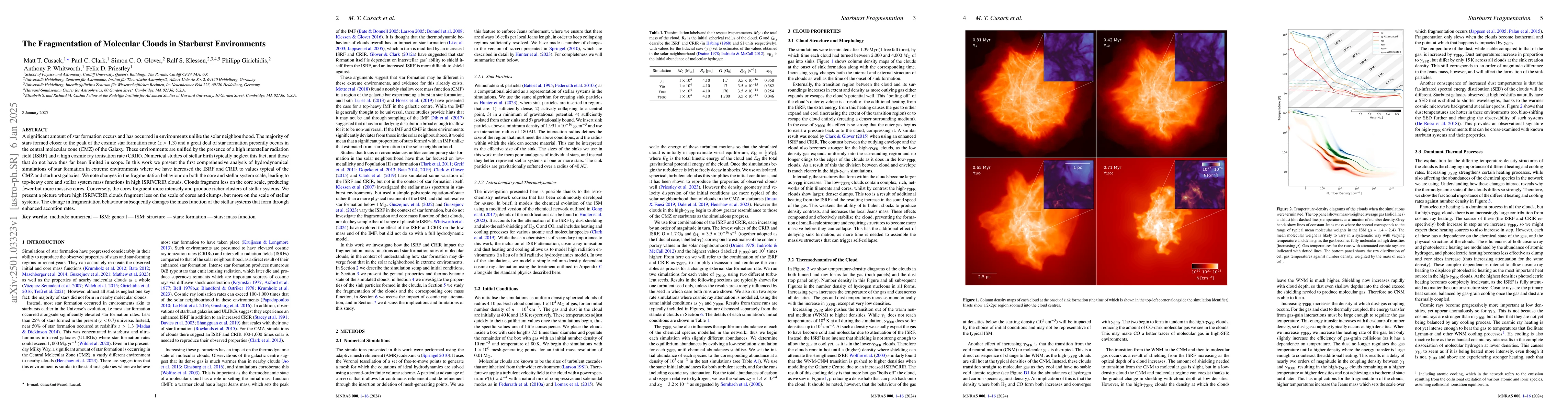 Thumbnail for The fragmentation of molecular clouds in starburst environments