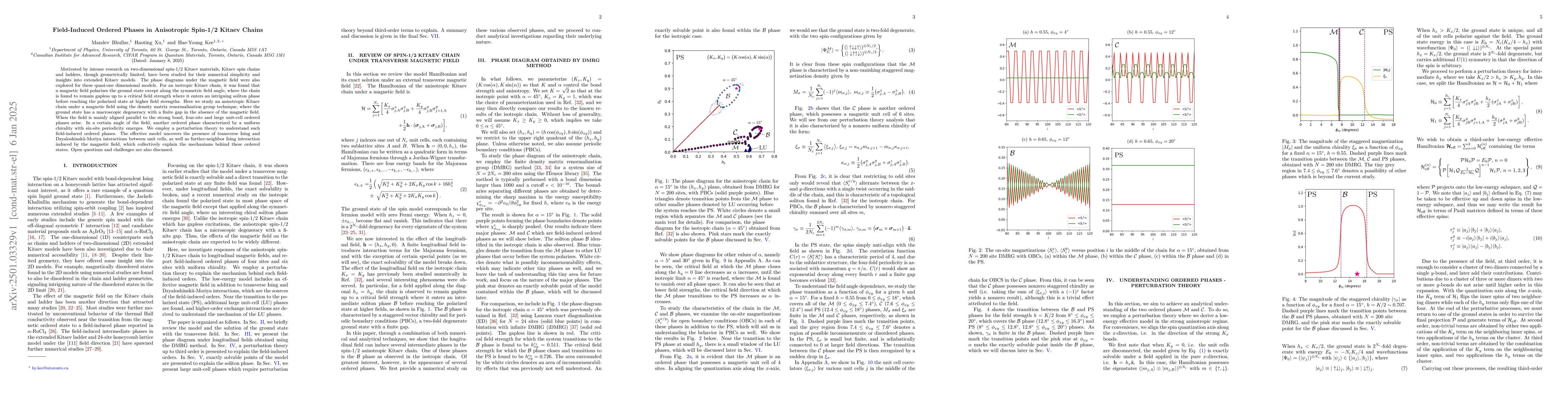 Thumbnail for Field-Induced Ordered Phases in Anisotropic Spin-1/2 Kitaev Chains