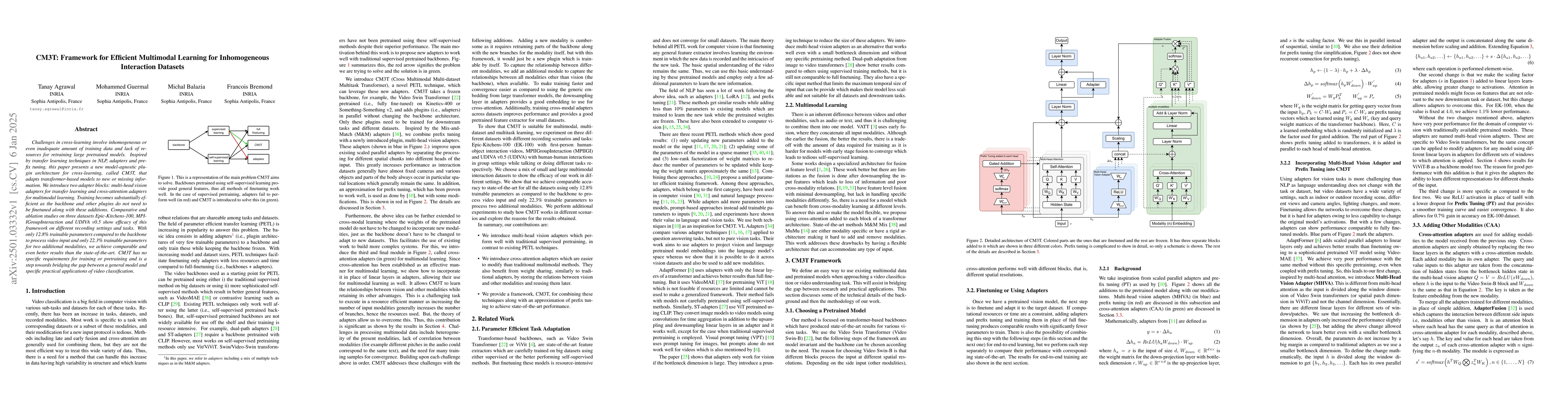 Thumbnail for CM3T: Framework for Efficient Multimodal Learning for Inhomogeneous
  Interaction Datasets