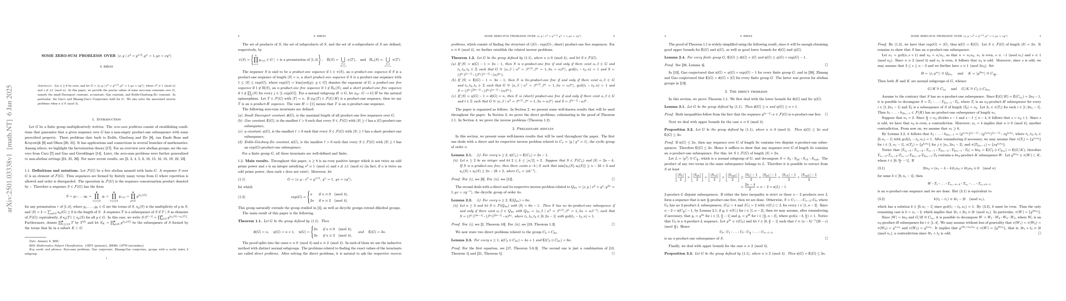 Thumbnail for Some zero-sum problems over $\langle x,y \mid x^2 = y^{n/2}, y^n = 1, yx
  = xy^s \rangle$