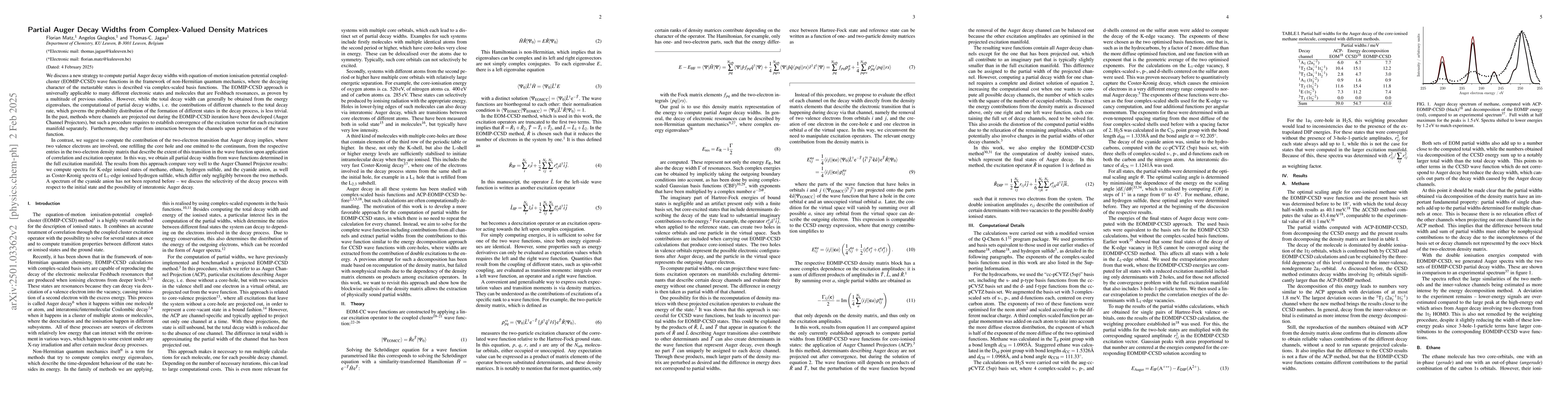 Thumbnail for Partial Auger Decay Widths from Complex-Valued Density Matrices