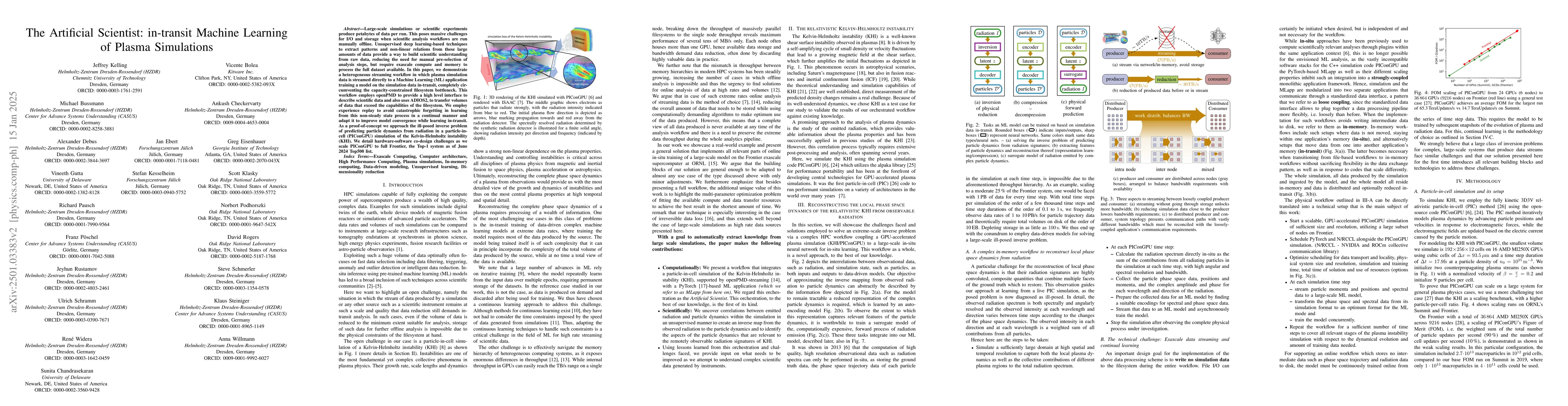 Thumbnail for The Artificial Scientist -- in-transit Machine Learning of Plasma
  Simulations