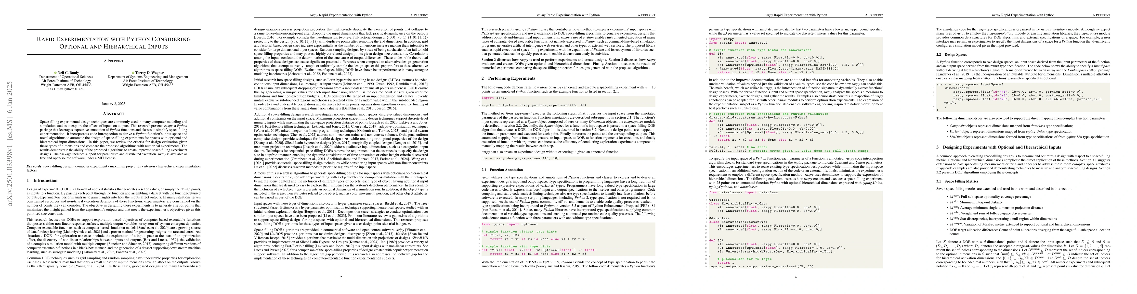 Thumbnail for Rapid Experimentation with Python Considering Optional and Hierarchical
  Inputs