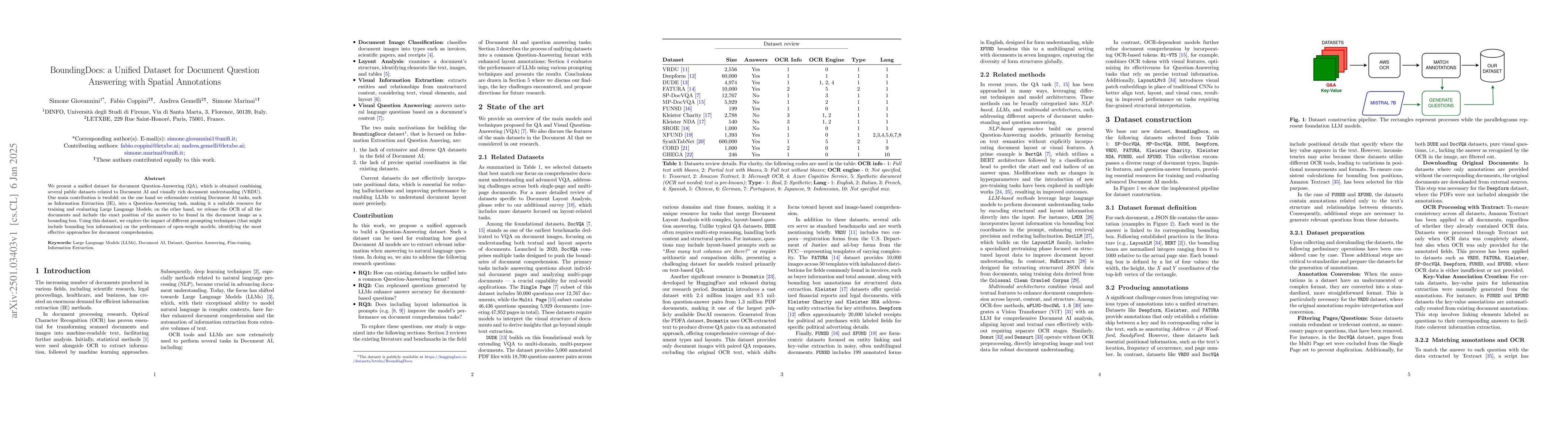 Thumbnail for BoundingDocs: a Unified Dataset for Document Question Answering with
  Spatial Annotations
