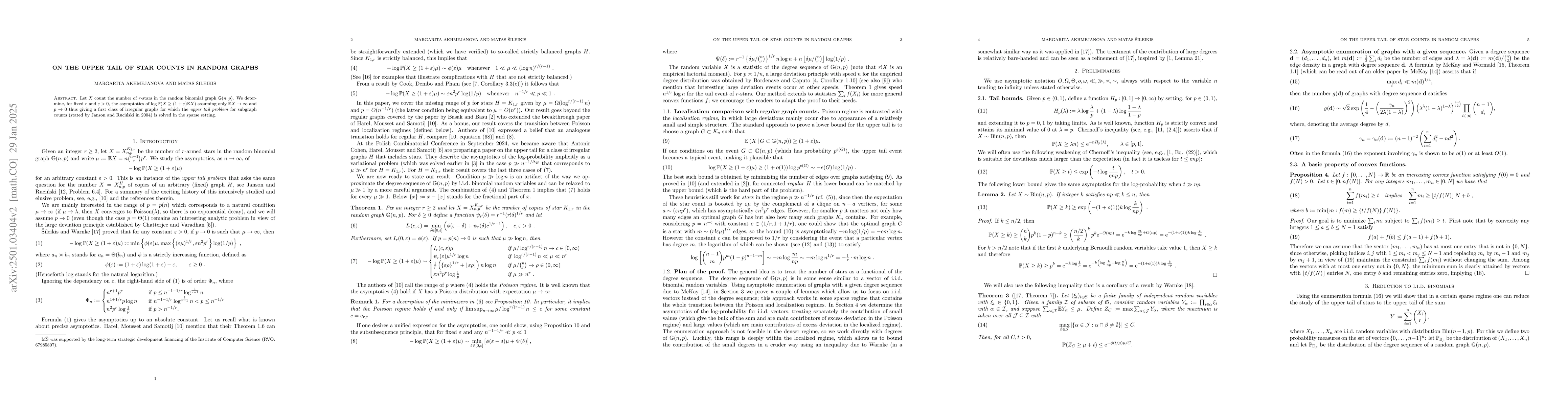 Thumbnail for On the upper tail of star counts in random graphs