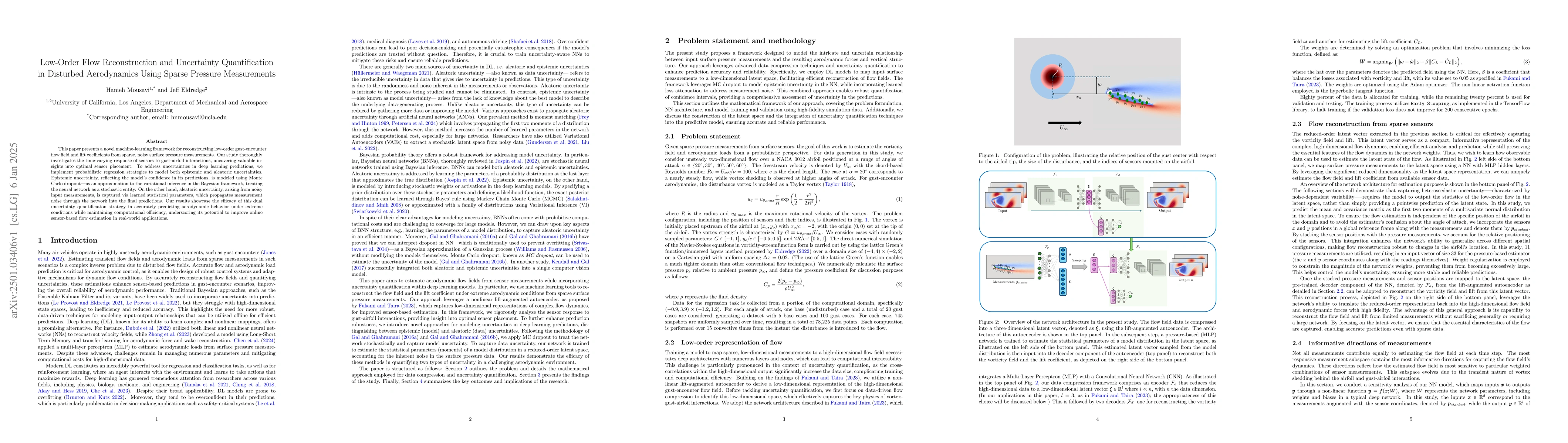 Thumbnail for Low-Order Flow Reconstruction and Uncertainty Quantification in
  Disturbed Aerodynamics Using Sparse Pressure Measurements