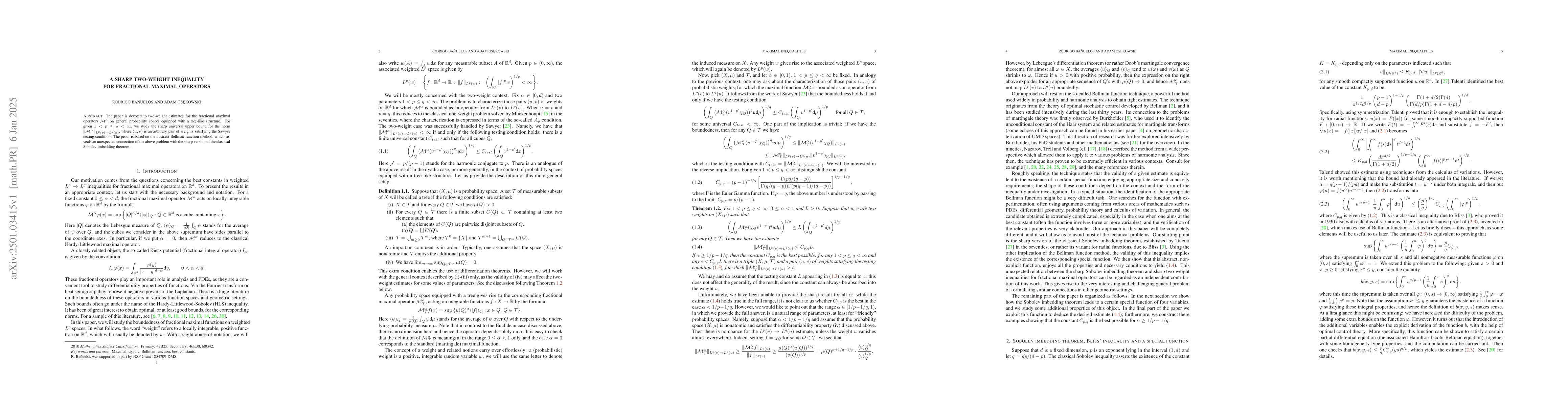 Thumbnail for Sharp two-weight inequality for fractional maximal operators