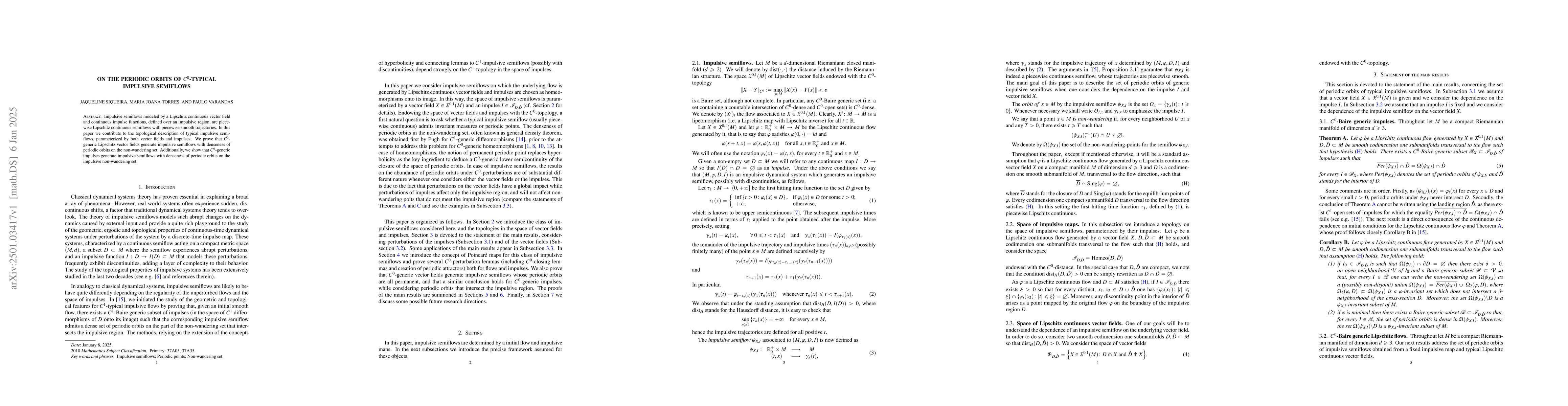 Thumbnail for On the periodic orbits of C0-typical impulsive semiflows