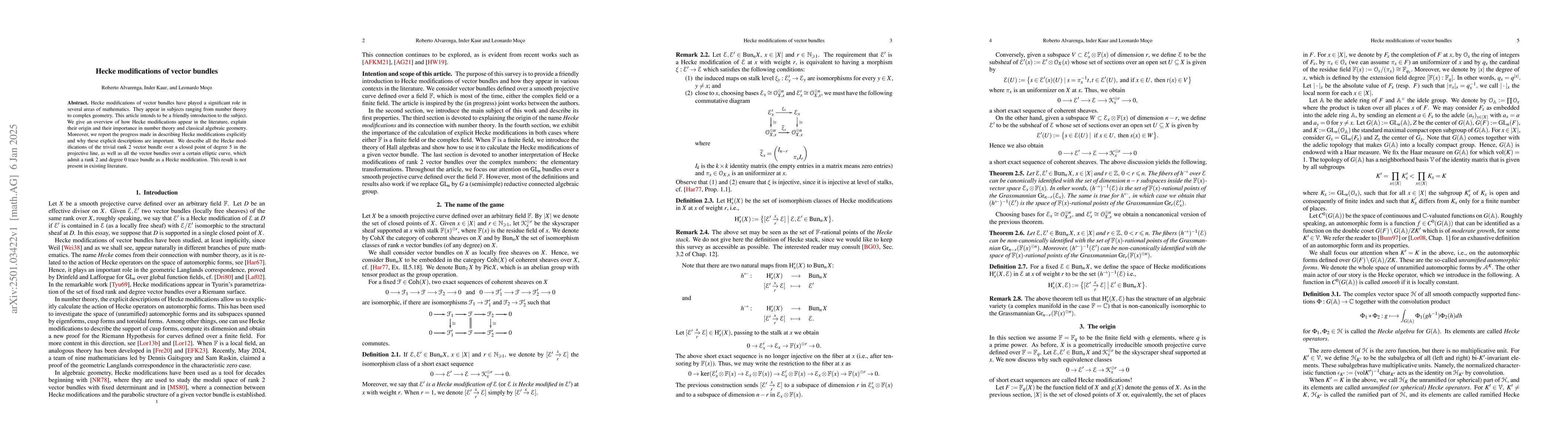 Thumbnail for Hecke modifications of vector bundles