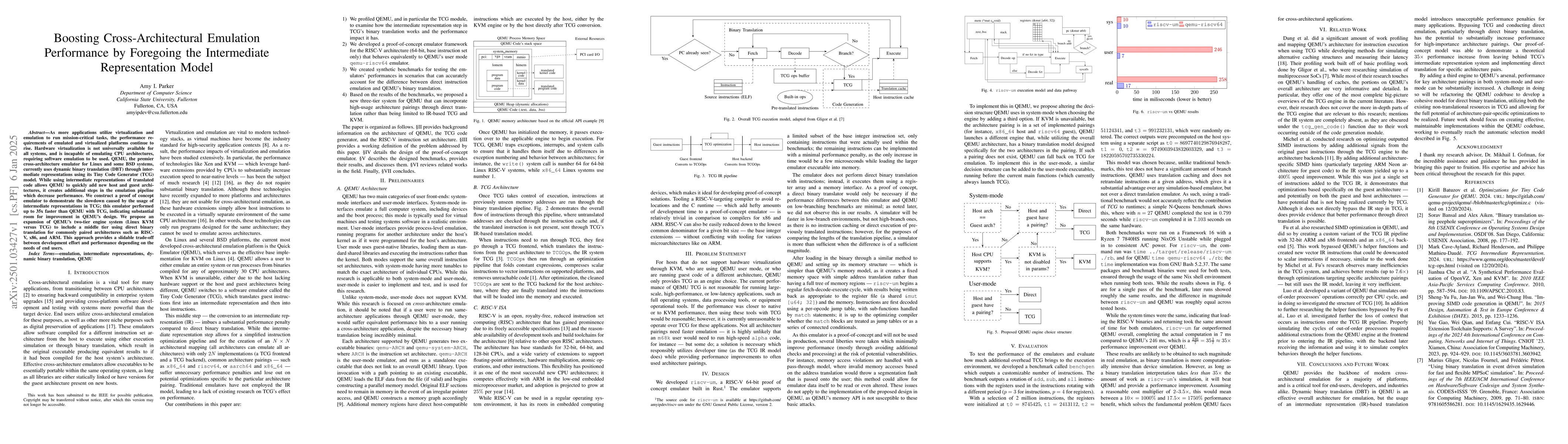 Thumbnail for Boosting Cross-Architectural Emulation Performance by Foregoing the
  Intermediate Representation Model