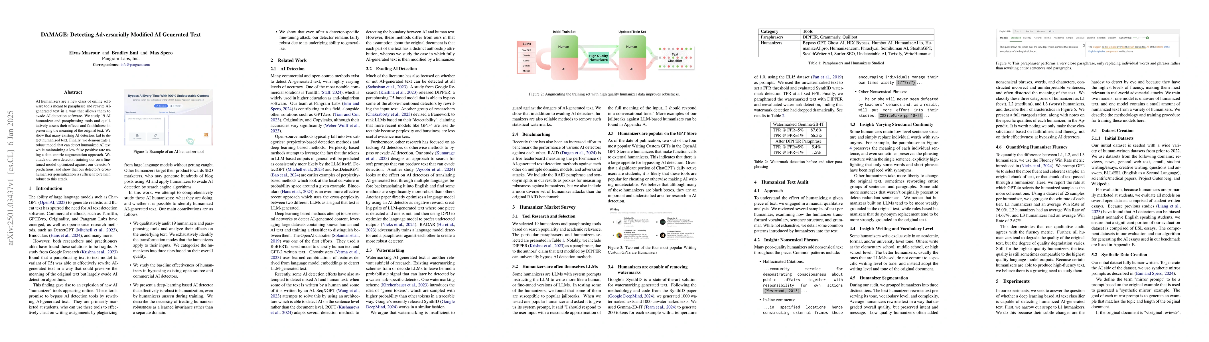 Thumbnail for DAMAGE: Detecting Adversarially Modified AI Generated Text