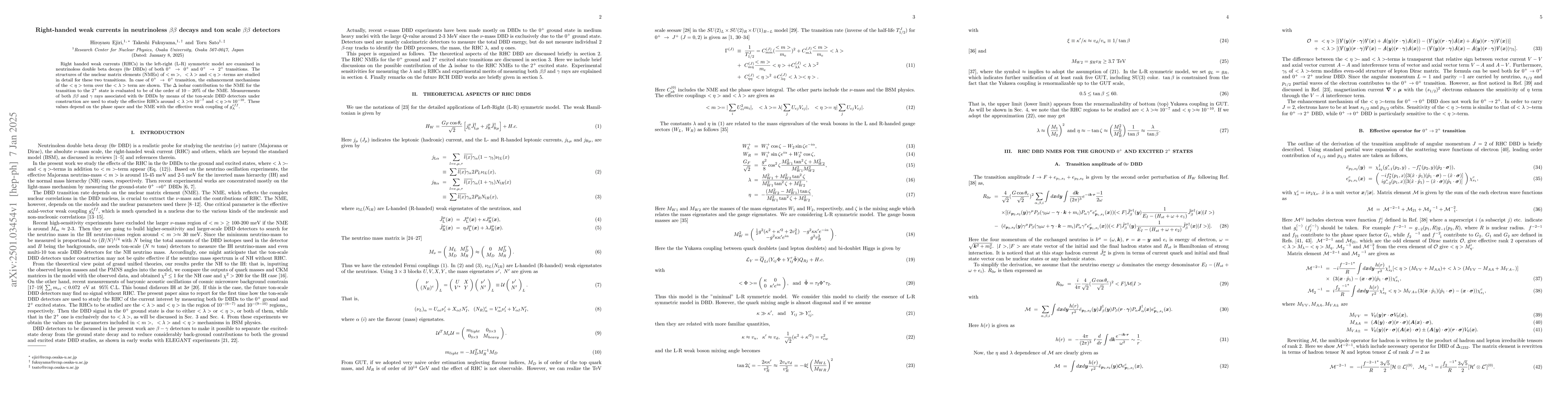 Thumbnail for Right-handed weak currents in neutrinoless $ββ$ decays and ton
  scale $ββ$ detectors